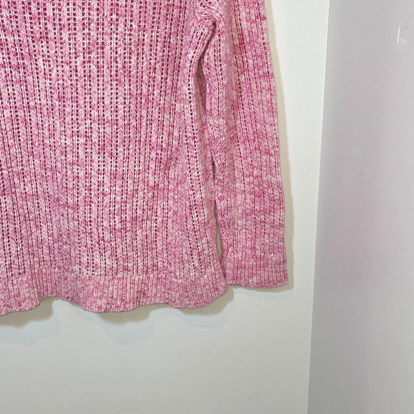 Talbots Size XL Open Stitch Sweater Space Dyed Long Sleeve Rib Knit Cotton Cozy - Picture 4 of 7